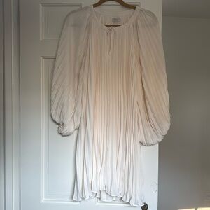 Ayr white pleated lined above the knee dress